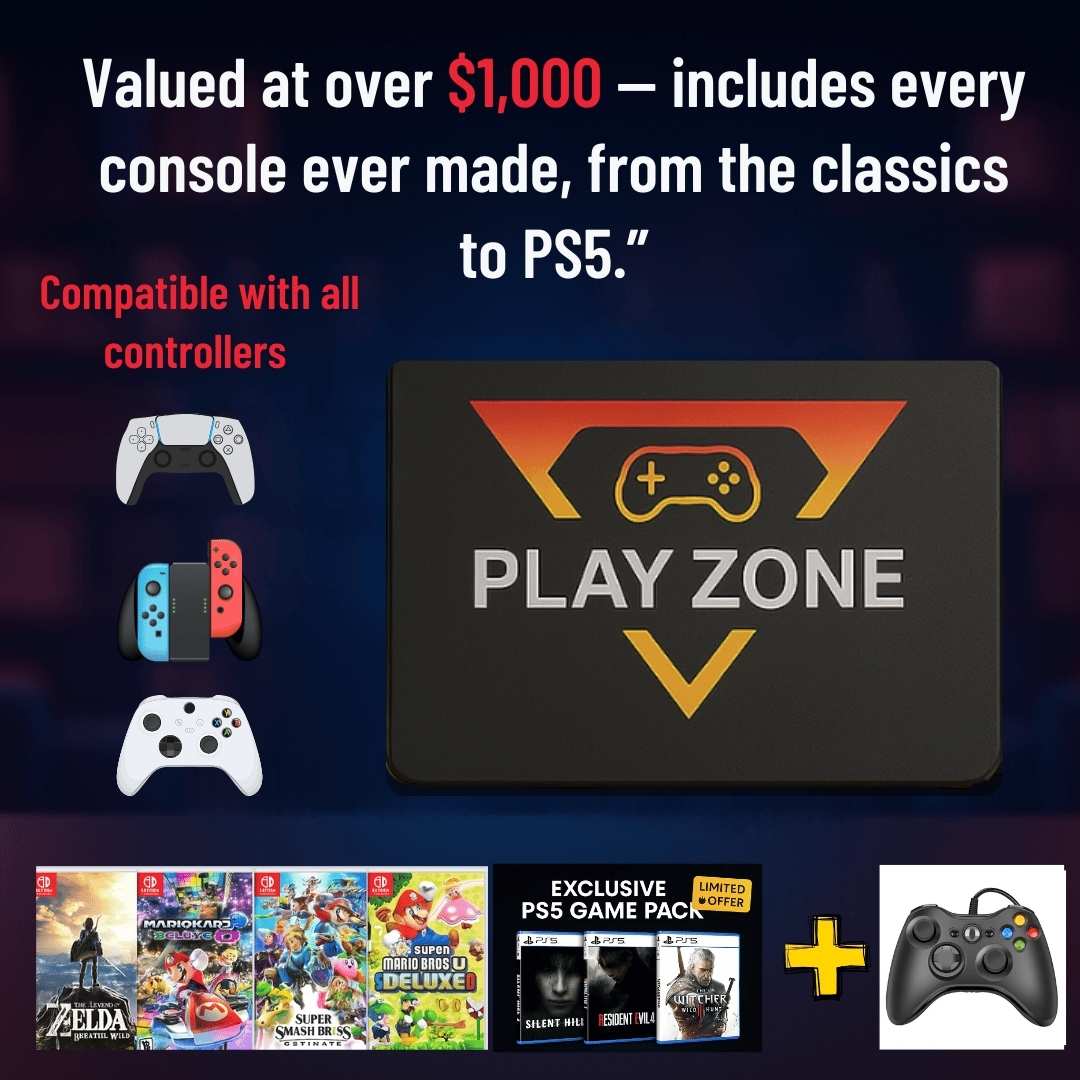 Play Every Console – PS5, Switch, Xbox & 50,000 Games in One with Playzone™ Super Console 1TB